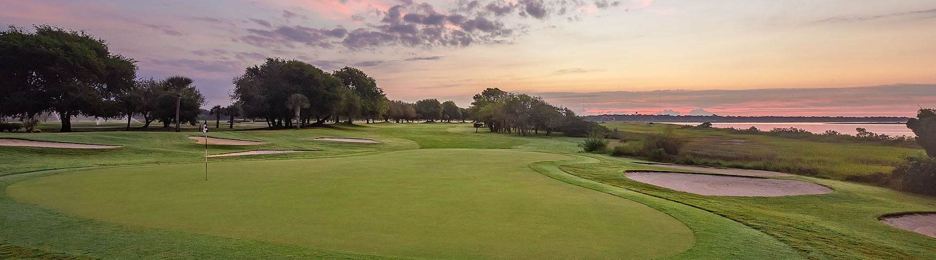 golf course at sunrise